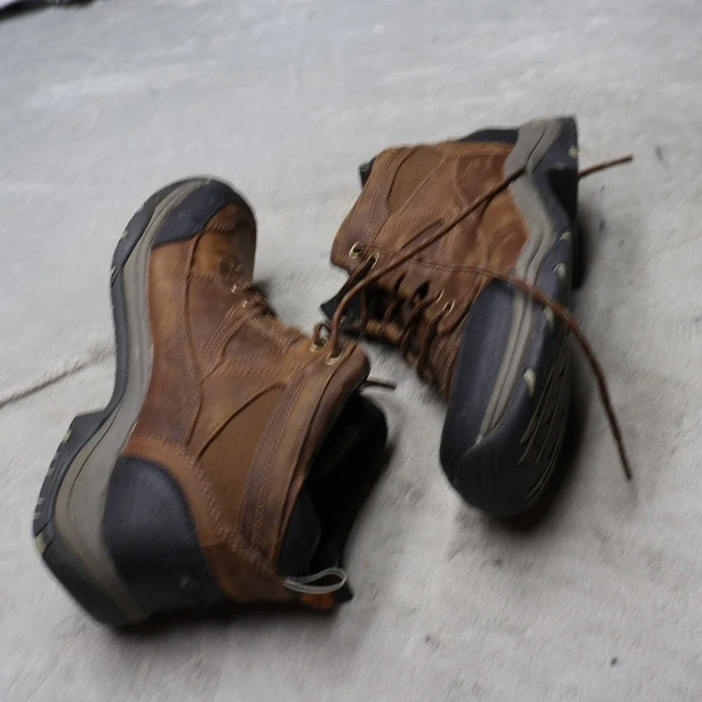 Ariat Men 8.5D Terrain Boots Brown Leather Lace Up Rugged Outdoor Hiking 1002182